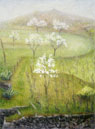 Painting by Martha Stone, "Seasons at Lamole, Spring"